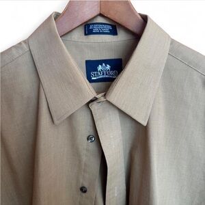 Tan Stafford cotton button-up shirt